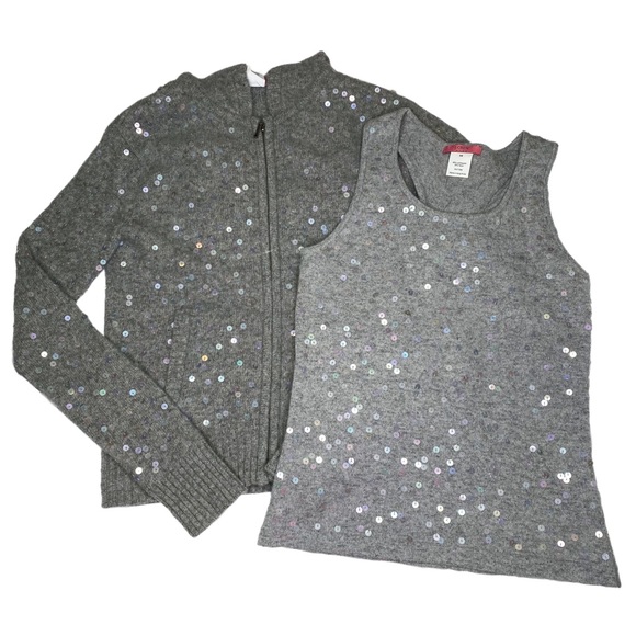 J. Crew Sweaters - J. Crew Wool Hoodie & Tank Set Iridescent Sequins